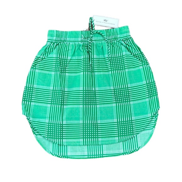 Never a wallflower track skirt green cotton chambric women’s size XS - Picture 1 of 6